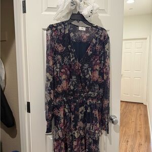 Socialite Multicolor Floral Long Sleeve Dress